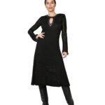 Vestido crochet y ecopiel